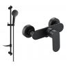 Mexen Milo DF05 shower mixer with shower set, black - 7134R05-70