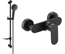 Mexen Milo DF05 shower mixer tap with shower head, Black - 7134R05-70