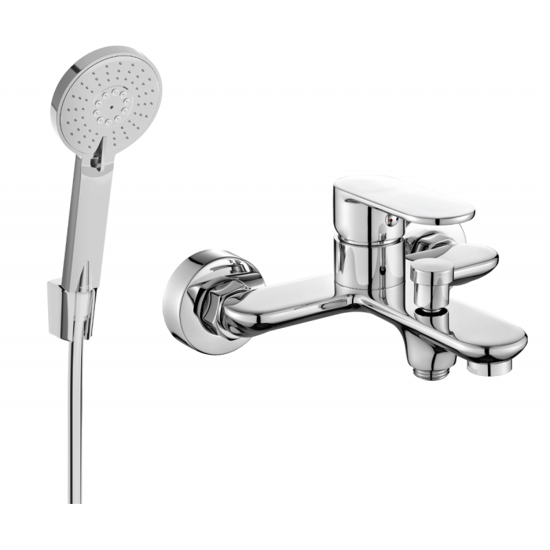 Mexen Milo R40 bathtub faucet with shower set, chrome - 7133R40-00