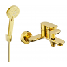 Mexen Milo R40 bath mixer with shower set, gold - 7133R40-50