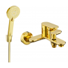 Mexen Milo R40 bathtub mixer tap with shower head, Gold - 7133R40-50