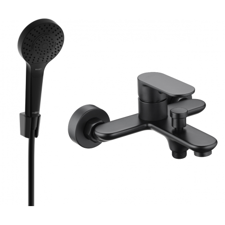 Mexen Milo R05 bathtub mixer tap with shower head, Black - 7133R05-70