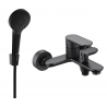 Mexen Milo R05 bathtub mixer tap with shower head, Black - 7133R05-70