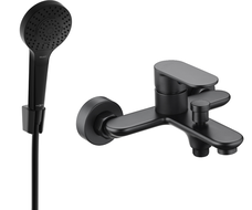 Mexen Milo R05 bathtub mixer tap with shower head, Black - 7133R05-70