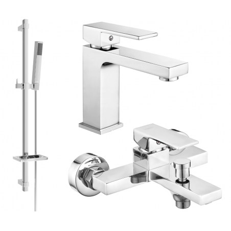 Mexen Uno DQ77 Bath Set, Chrome - 71403DQ77-00