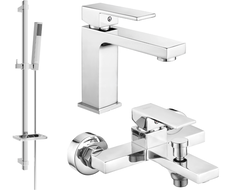 Mexen Uno DQ77 Bath Set, Chrome - 71403DQ77-00