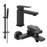 Mexen Uno DQ77 Bath Set, Black - 71403DQ77-70