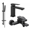 Mexen Uno DQ77 bathtub set, Black - 71403DQ77-70