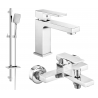 Mexen Uno DQ62 bath set, chrome - 71403DQ62-00