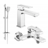 Mexen Uno DQ62 bathtub set, Chrome - 71403DQ62-00