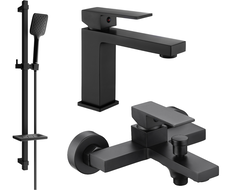 Mexen Uno DQ62 bathtub set, Black - 71403DQ62-70