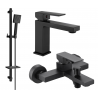 Mexen Uno DQ45 bath set, black - 71403DQ45-70