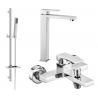Mexen Uno DQ77 Bath Set, Chrome - 71413DQ77-00