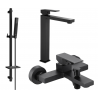 Mexen Uno DQ77 bath set, black - 71413DQ77-70