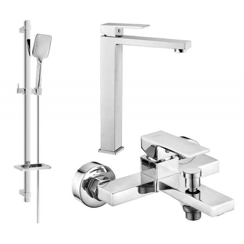 Mexen Uno DQ62 bathtub set, Chrome - 71413DQ62-00