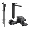 Mexen Uno DQ62 bathtub set, Black - 71413DQ62-70