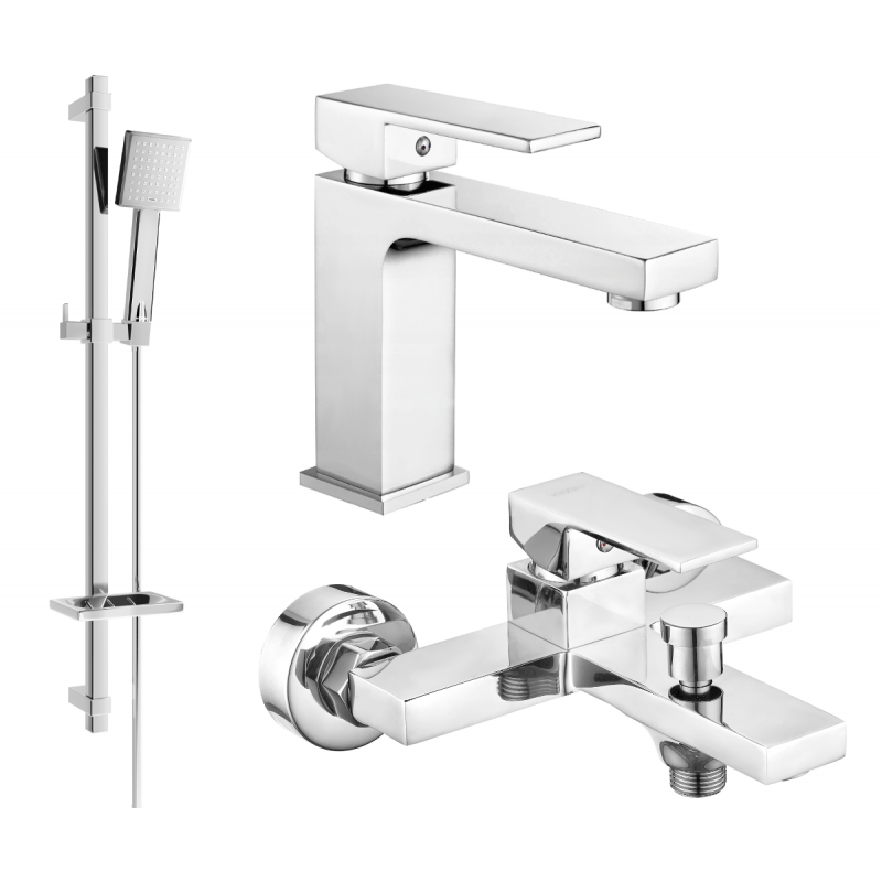Mexen Uno DQ45 bathtub set, Chrome - 71403DQ45-00