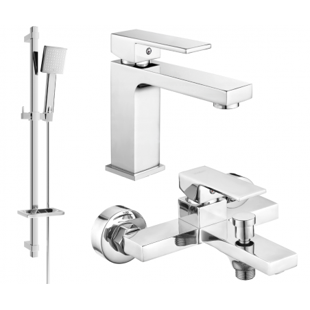 Mexen Uno DQ45 bath set, chrome - 71403DQ45-00