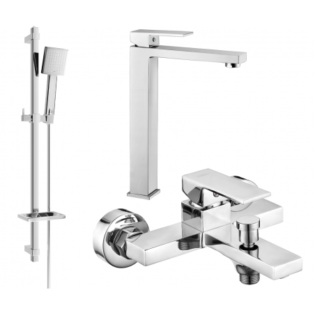 Mexen Uno DQ45 bath set, chrome - 71413DQ45-00