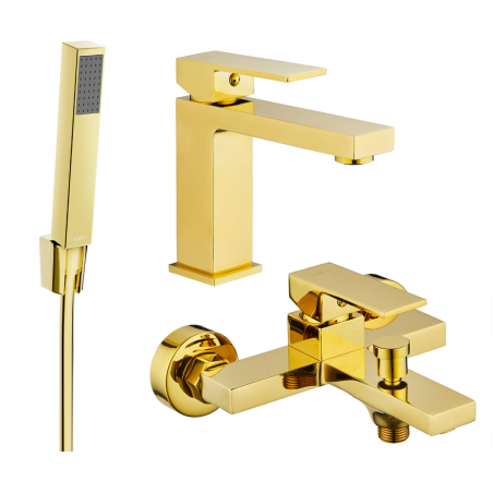 Mexen Uno R77 bathtub set, Gold - 71403R77-50