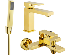 Mexen Uno R77 bathtub set, Gold - 71403R77-50