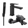 Mexen Uno R77 Bath Set, Black - 71403R77-70