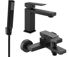 Mexen Uno R77 Bath Set, Black - 71403R77-70