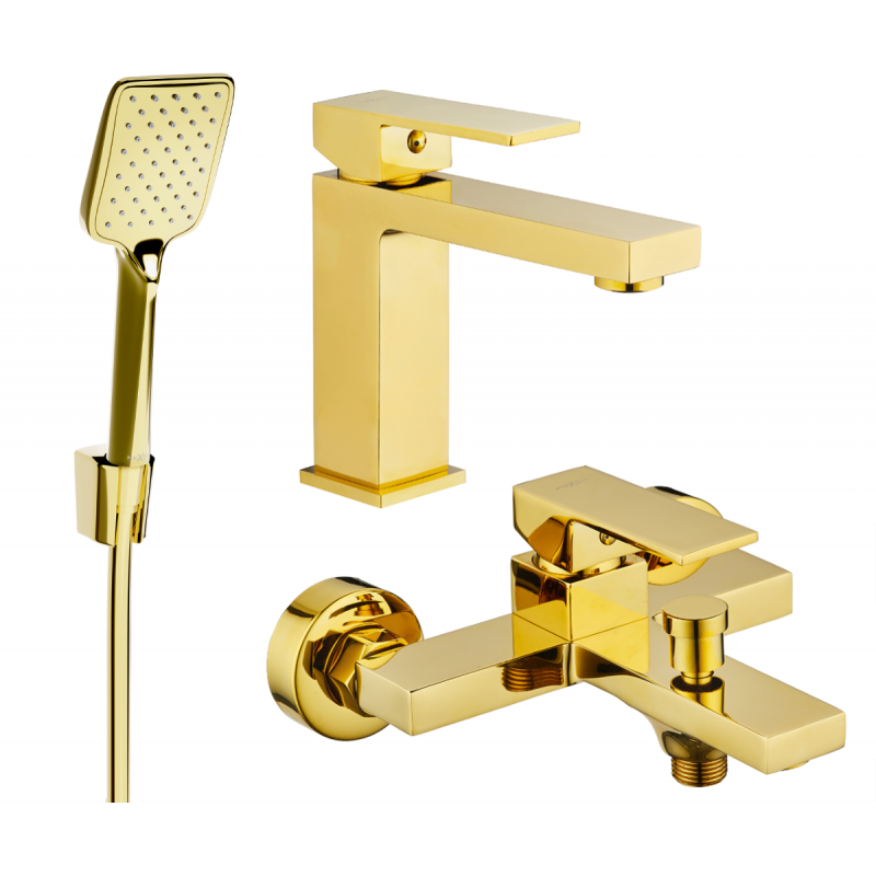 Mexen Uno R62 bathtub set, Gold - 71403R62-50
