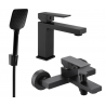 Mexen Uno R62 bath set, black - 71403R62-70
