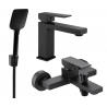 Mexen Uno R62 bathtub set, Black - 71403R62-70