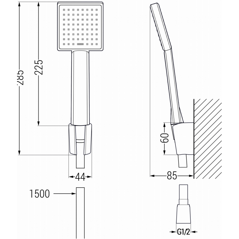 Mexen Uno R45 bathtub set, gold - 71403R45-50
