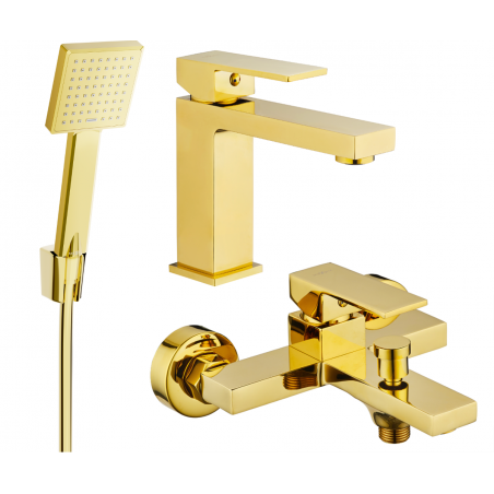 Mexen Uno R45 bath set, gold - 71403R45-50