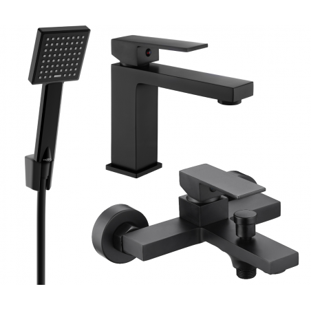 Mexen Uno R45 bathtub set, Black - 71403R45-70