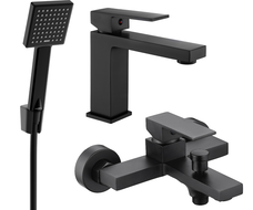 Mexen Uno R45 Bath Set, Black - 71403R45-70