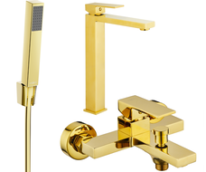 Mexen Uno R77 bathtub set, Gold - 71413R77-50