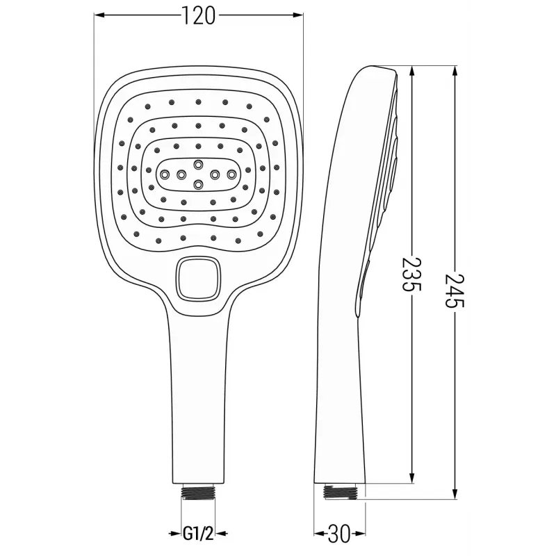 Mexen R-17 3-function shower handle, black - 79517-70