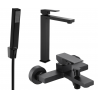 Mexen Uno R77 bathtub set, Black - 71413R77-70