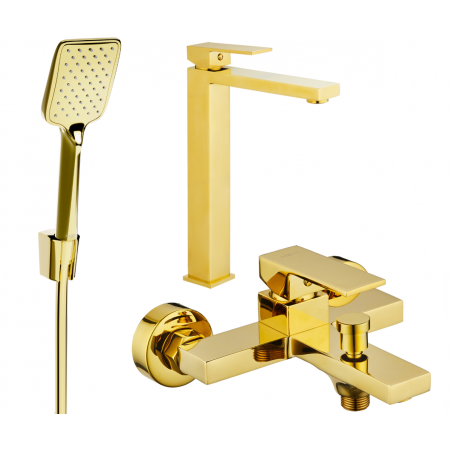 Mexen Uno R62 bathtub set, Gold - 71413R62-50