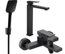 Mexen Uno R62 bathtub set, Black - 71413R62-70