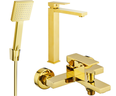 Mexen Uno R45 bath set, gold - 71413R45-50