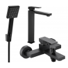 Mexen Uno R45 bath set, black - 71413R45-70