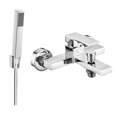 Mexen Uno R77 bathtub mixer tap with shower head, Chrome - 7143R77-00