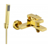 Mexen Uno R77 bathtub faucet with shower set, gold - 7143R77-50