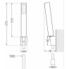 Mexen Uno R77 bathtub mixer tap with shower head, Black - 7143R77-70