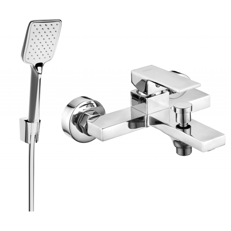 Mexen Uno R62 bathtub mixer tap with shower head, Chrome - 7143R62-00