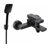 Mexen Uno R62 bath tap with shower set, black - 7143R62-70