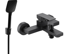 Mexen Uno R62 bathtub mixer tap with shower head, Black - 7143R62-70