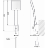 Mexen Uno R45 bathtub mixer tap with shower head, Chrome - 7143R45-00