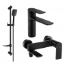 Mexen Zero DF62 Bath Set, Black - 71103DF62-70