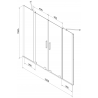 Mexen Velar Duo 2-panel sliding bath screen 150 x 150 cm, frost, white - 896-150-000-32-20